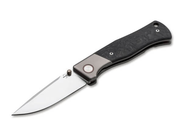 Pocket Knives, Black, Thumb Stud, Framelock, M390, Carbon Fibre