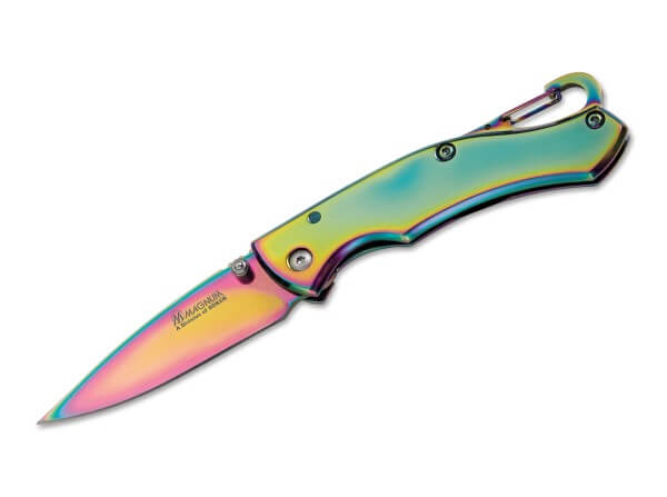 Pocket Knife, Multicolored, Thumb Stud, Framelock, 440A, Stainless Steel