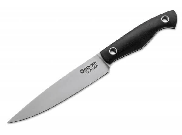 Kitchen Knife, Black, Fixed, 440C, G10