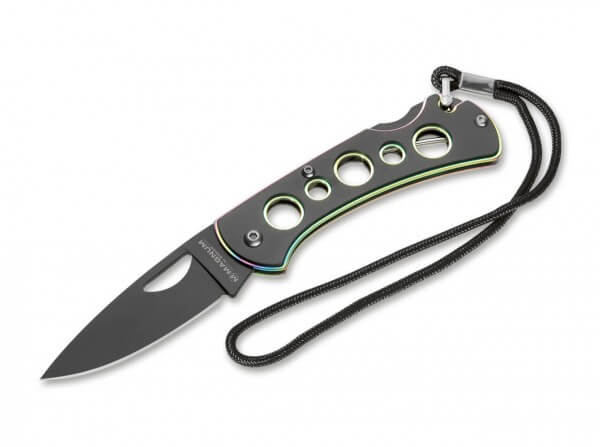Pocket Knife, Black, Thumb Hole, Backlock, 440A, Steel