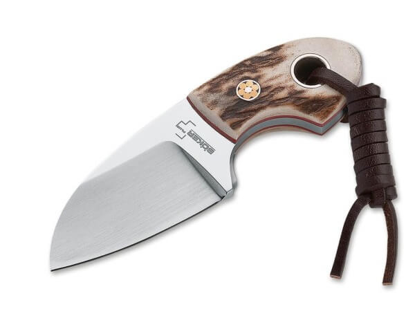 Fixed Blade, Brown, Fixed, 440C, Stag