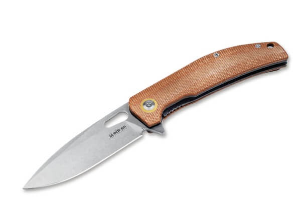 Pocket Knife, Brown, Thumb Hole, Linerlock, 440A, Micarta