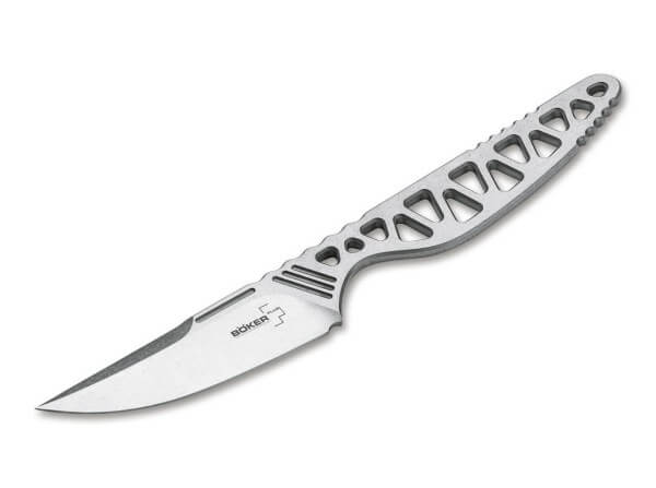 Fixed Blade, Silver, Fixed, 440C, Stainless Steel