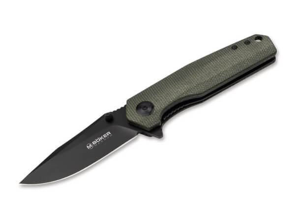 Pocket Knife, Green, Flipper, Linerlock, 440A, Micarta