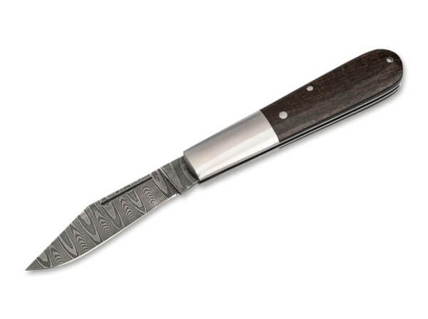 Pocket Knife, Black, Nail Nick, Slipjoint, Damascus, Micarta