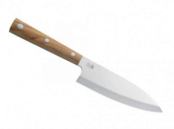 Kitchen Knife, Brown, Fixed, X50CrMoV15, Olive Wood