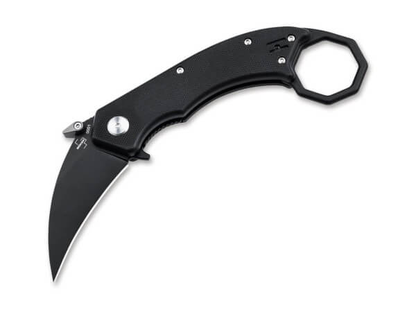 Pocket Knife, Black, Flipper, Linerlock, 154CM, G10