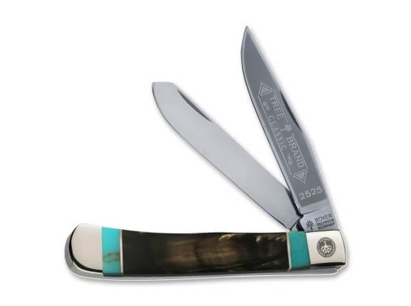 Pocket Knife, Brown, Nail Nick, Slipjoint, Carbon Steel, Buffalo Horn