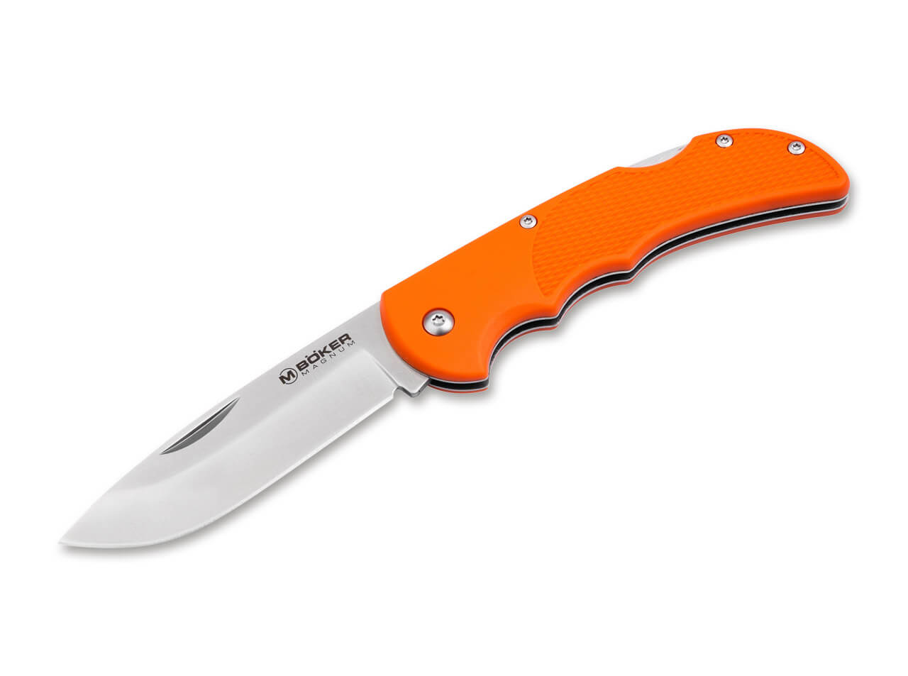 Boker Magnum Medic Rescue Folding Knife 3-3/8 Plain Blade, Orange Aluminum  Handles - KnifeCenter - 01MB364