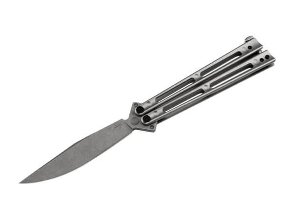 Pocket Knives, Grey, No, Balisong, D2, Stainless Steel