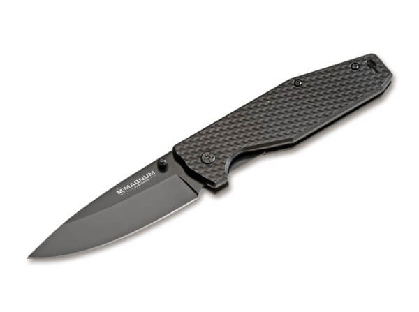 Pocket Knife, Black, Linerlock, 440A, Aluminum