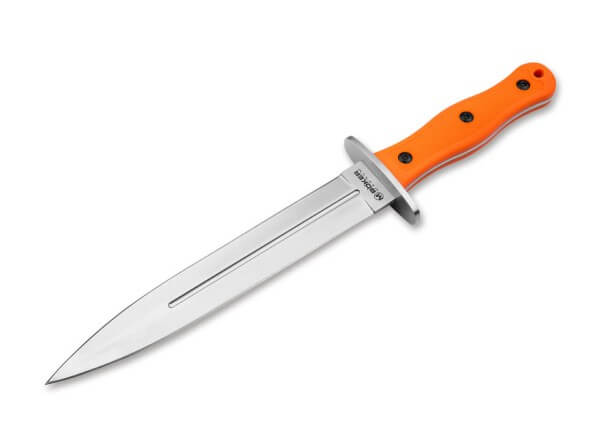 Fixed Blade Knives, Orange, Fixed, 440C, TPR