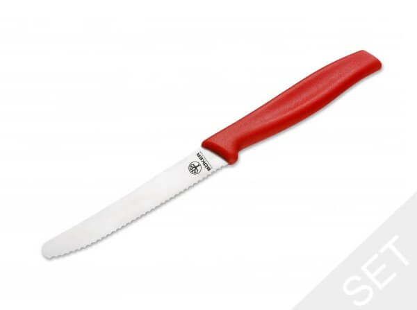 Kitchen Knife, Red, Fixed, Synthetic