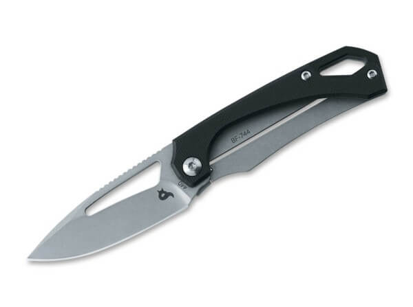 Pocket Knife, Black, Thumb Hole, Framelock, 440C, Stainless Steel