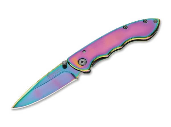 Pocket Knives, Multicolored, Thumb Stud, Framelock, 440A, Steel