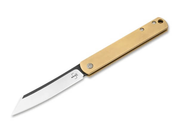 Pocket Knife, Gold, No, Slipjoint, 440C, Brass