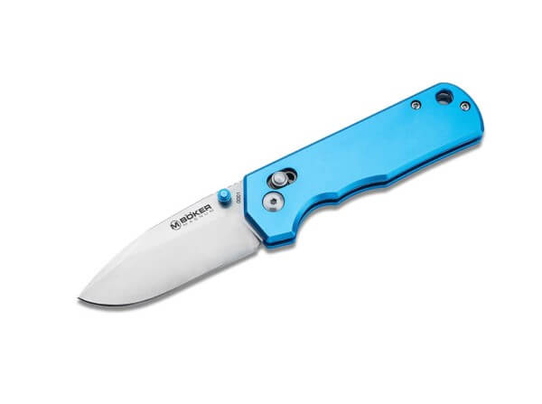 Pocket Knives, Blue, Thumb Stud, Crossbar Lock, 440B, Aluminum