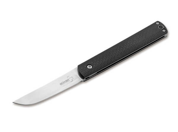 Pocket Knife, Black, Flipper, Slipjoint, 440C, Carbon Fibre