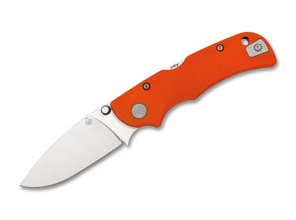 Pocket Knife, Orange, Thumb Stud, Backlock, 14C28N, G10