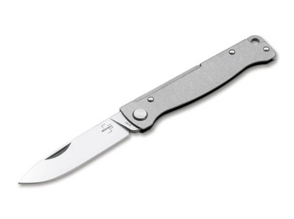 Pocket Knife, Grey, Nail Nick, Slipjoint, 12C27, Stainless Steel