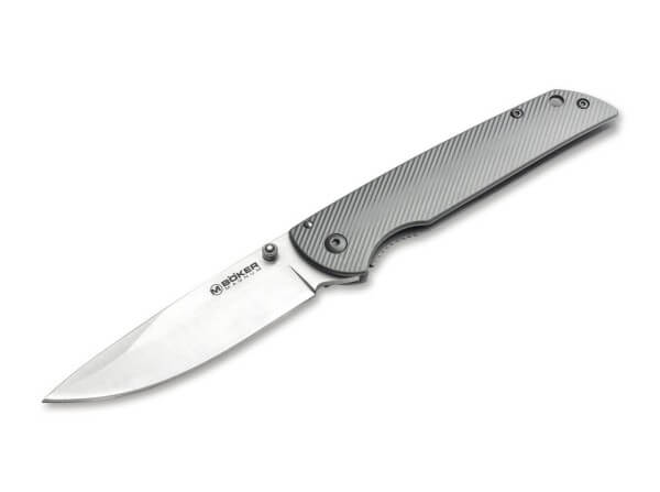 Pocket Knife, Grey, Thumb Stud, Framelock, 440A, Steel