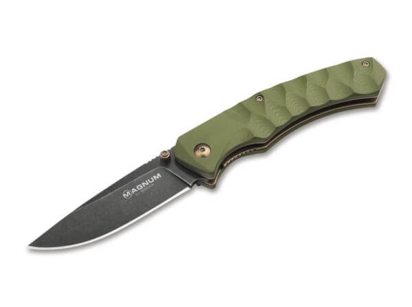 Pocket Knife, Olive, Thumb Stud, Linerlock, 440A, G10