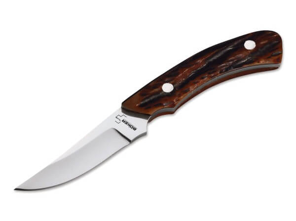 Fixed Blade Knives, Brown, Fixed, 440C, Bone