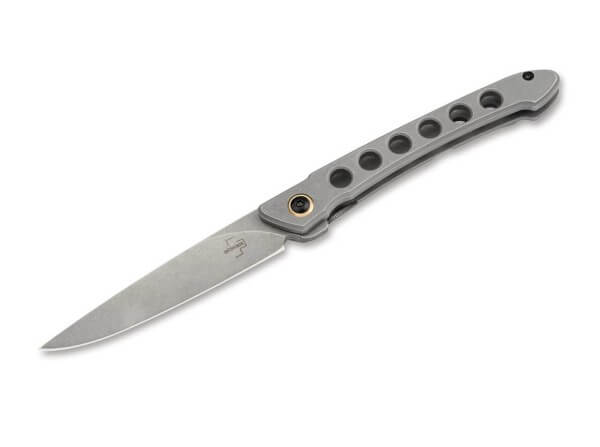 Pocket Knives, Grey, Flipper, Framelock, 440C, Stainless Steel