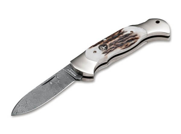 Böker Tirpitz Damast Taschenmesser - 22,9 Cm, Damastklinge, Wood Griff, Mit Zertifikat