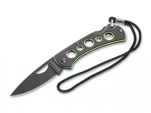 Pocket Knife, Black, Thumb Hole, Backlock, 440A, Steel