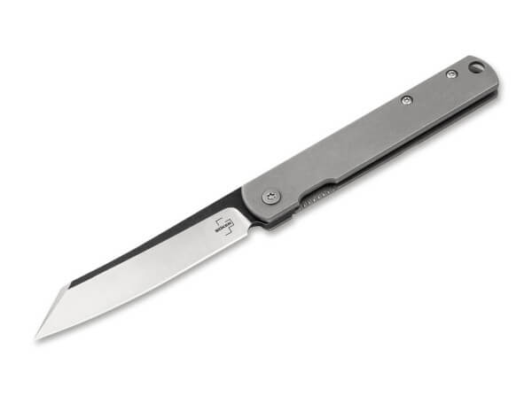 Pocket Knife, Grey, Friction, Framelock, 440C, Stainless Steel