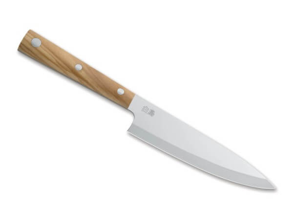 Kitchen Knife, Brown, X50CrMoV15, Olive Wood