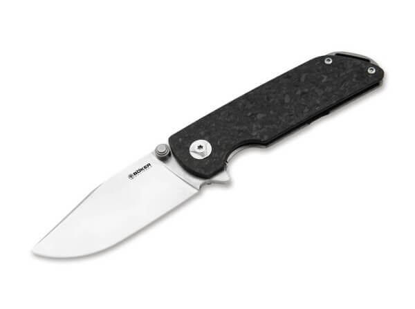 Pocket Knife, Black, Thumb Stud, Framelock, MagnaCut, Carbon Steel