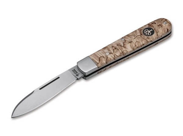 Pocket Knife, Brown, Nail Nick, Slipjoint, N690, Curly Birch Wood