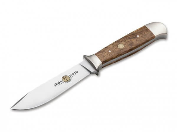 Fixed Blade, Brown, Fixed, N690, Curly Birch Wood