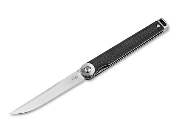 Pocket Knife, Black, Flipper, Linerlock, CPM-S-35VN, Carbon Fibre