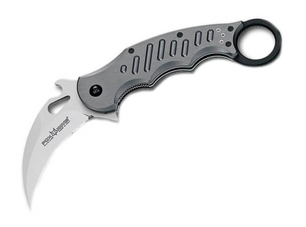 Pocket Knives, Grey, Wave, Linerlock, N690, Aluminum