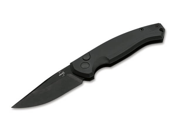 Pocket Knife, Black, Push Button, Push Button, 154CM, Aluminum