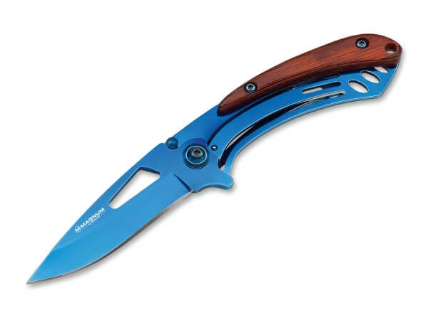 Pocket Knife, Blue, Flipper, Linerlock, 440A, Steel