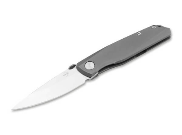 Pocket Knife, Grey, Thumb Stud, Framelock, CPM-S-35VN, Titanium