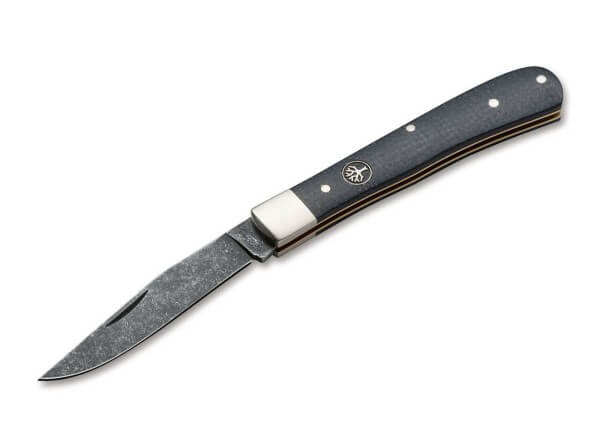 Pocket Knife, Black, Nail Nick, Slipjoint, O1, Micarta
