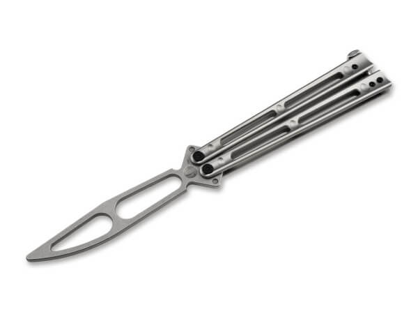 Pocket Knife, Grey, Balisong, 420, Stainless Steel