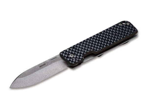 Pocket Knives, Black, Nail Nick, Framelock, D2, Carbon Fibre