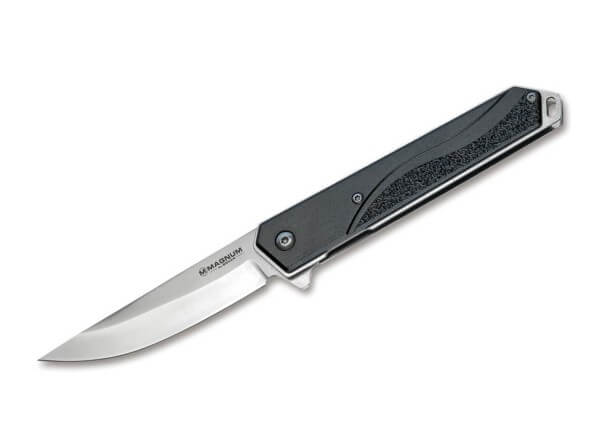 Pocket Knife, Black, Flipper, Linerlock, 440C, Aluminum