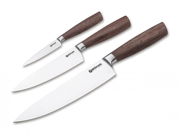 Kitchen Knife, Brown, Fixed, X50CrMoV15, Walnut Wood