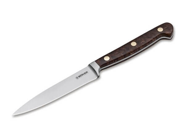 Kitchen Knife, Brown, Fixed, O1, Curly Birch Wood