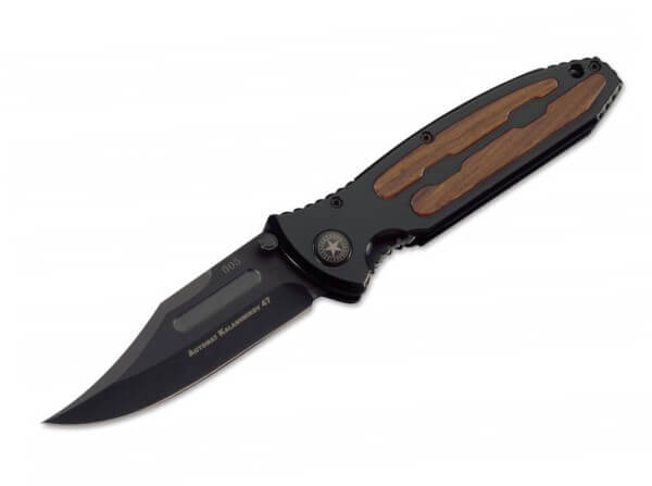 Pocket Knife, Black, Thumb Stud, Linerlock, 440C, Cocobolo Wood