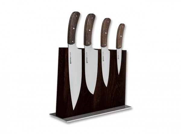 Kitchen Knife, Brown, Fixed, CPM-154, Oak Wood