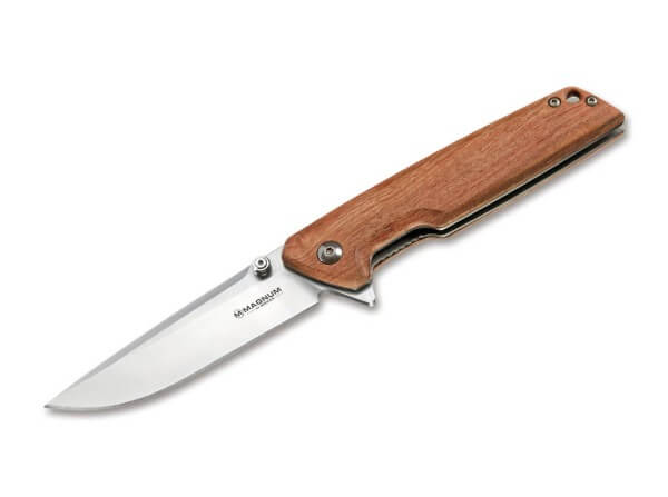 Pocket Knife, Brown, Thumb Stud, Linerlock, 440A, Bubinga Wood