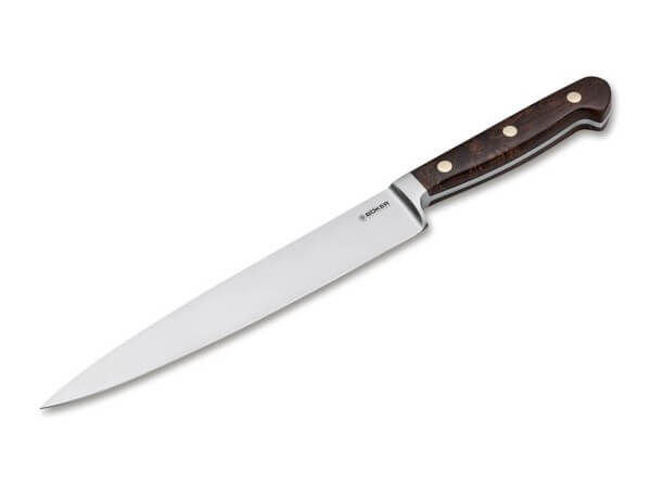 Kitchen Knife, Brown, Fixed, O1, Curly Birch Wood